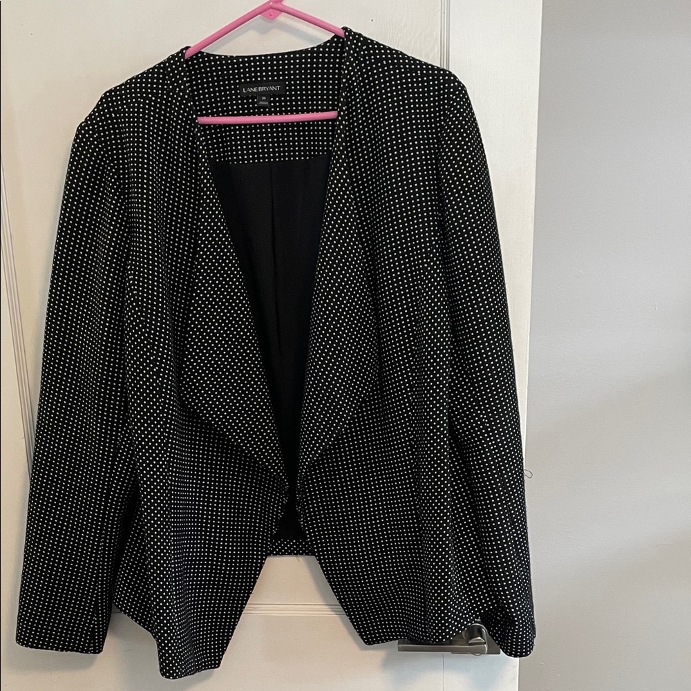 Lane Bryant Black and White checked Blazer